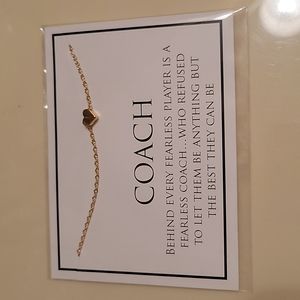 New in Package Gold Heart Coach Necklace